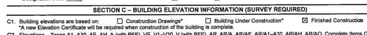 Example of how line "C1" on a FEMA Elevation Certificate may appear