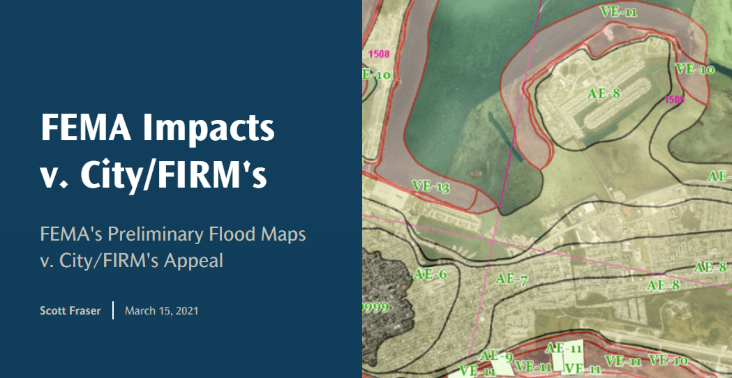 Thumbnail image of City's online interactive overview of its pending flood map appeal to FEMA. Opens in new window