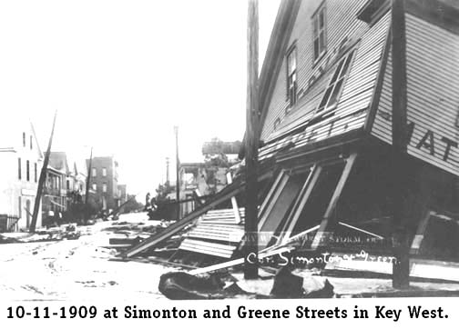 10-11-1909 at Simonton and Greene Streets in Key West - Building Collapsed