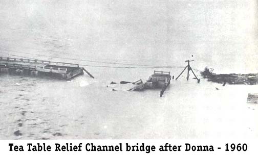 1960 Tea Table Relief Channel bridge after Hurricane Donna